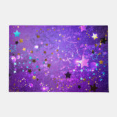 星付き紫色のホイルの背景 ドアマット (正面)