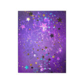 星付き紫色のホイルの背景 ノートパッド (回転)