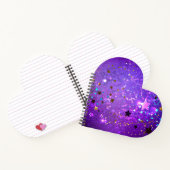 星付き紫色のホイルの背景 ノートブック (内部)