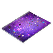 星付き紫色のホイルの背景 ノートブック (左側)