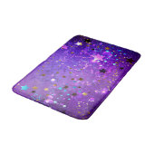 星付き紫色のホイルの背景 バスマット (アングル)