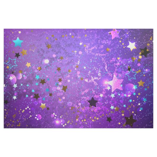 星付き紫色のホイルの背景 ファブリック (ヤード)