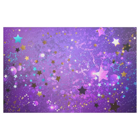 星付き紫色のホイルの背景 ファブリック (ヤード)