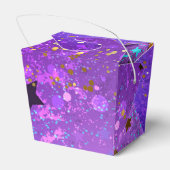星付き紫色のホイルの背景 フェイバーボックス (裏面サイド)
