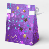 星付き紫色のホイルの背景 フェイバーボックス (裏面サイド)
