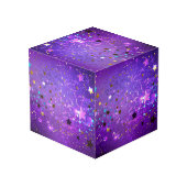星付き紫色のホイルの背景 フォトキューブ (裏面アングル)