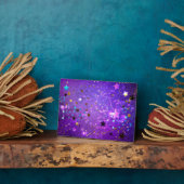 星付き紫色のホイルの背景 フォトプラーク (側面)