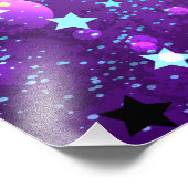 星付き紫色のホイルの背景 フォトプリント (角)