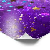 星付き紫色のホイルの背景 フォトプリント            (角)