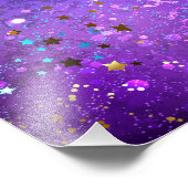 星付き紫色のホイルの背景 フォトプリント            (角)