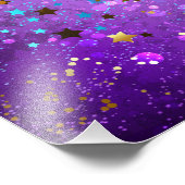 星付き紫色のホイルの背景 フォトプリント            (角)