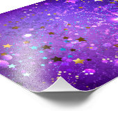 星付き紫色のホイルの背景 フォトプリント            (角)