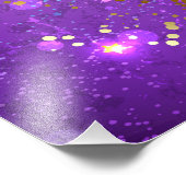 星付き紫色のホイルの背景 フォトプリント            (角)