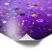 星付き紫色のホイルの背景 フォトプリント            (角)