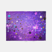 星付き紫色のホイルの背景 フリースブランケット (正面(横))