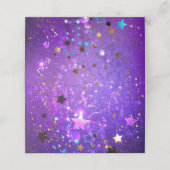 星付き紫色のホイルの背景 プレイスカード (外部開封)