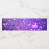 星付き紫色のホイルの背景 ペットボトルラベル (シングルラベル)