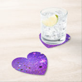 星付き紫色のホイルの背景 ペーパーコースター (インサイチュ)