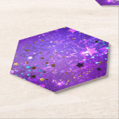 星付き紫色のホイルの背景 ペーパーコースター (アングル)
