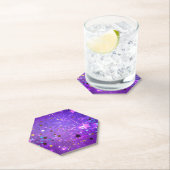 星付き紫色のホイルの背景 ペーパーコースター (インサイチュ)