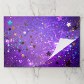 星付き紫色のホイルの背景 ペーパーパッド (折り畳み)