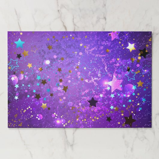 星付き紫色のホイルの背景 ペーパーパッド (正面)