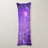 星付き紫色のホイルの背景 ボディピロー (裏面 (縦))