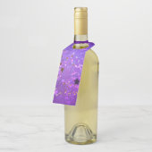 星付き紫色のホイルの背景 ボトルネックタグ (アングル)