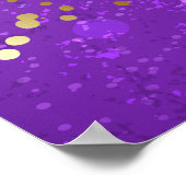 星付き紫色のホイルの背景 ポスター (角)