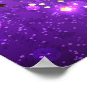 星付き紫色のホイルの背景 ポスター (角)