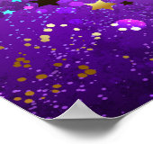 星付き紫色のホイルの背景 ポスター (角)