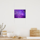 星付き紫色のホイルの背景 ポスター (キッチン)