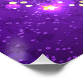 星付き紫色のホイルの背景 ポスター (コーナー)