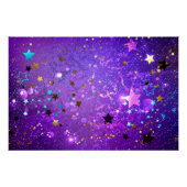 星付き紫色のホイルの背景 ポスター (正面)