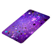 星付き紫色のホイルの背景 マグネット (左側)