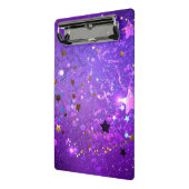 星付き紫色のホイルの背景 ミニクリップボード (アングル2)