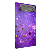 星付き紫色のホイルの背景 ミニクリップボード (アングル)