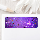 星付き紫色のホイルの背景 ラベル (インサイチュ)