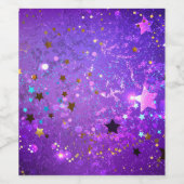 星付き紫色のホイルの背景 ワインラベル (シングルラベル)