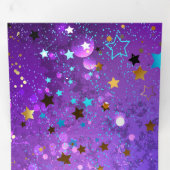 星付き紫色のホイルの背景 三つ折りカード (内部最初)