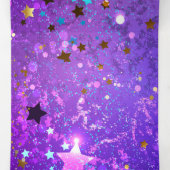 星付き紫色のホイルの背景 三つ折りカード (内部中)