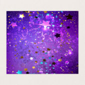 星付き紫色のホイルの背景 名刺 (外部フラット)