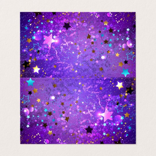 星付き紫色のホイルの背景 名刺 (外部フラット)