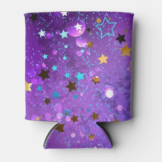 星付き紫色のホイルの背景 缶クーラー (正面)