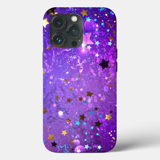 星付き紫色のホイルの背景 Case-Mate iPhoneケース (裏面)