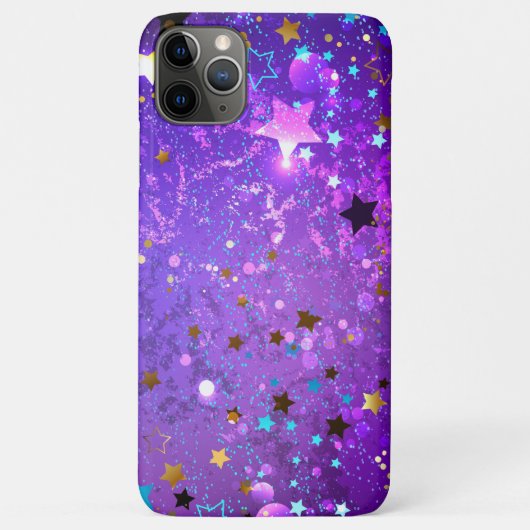 星付き紫色のホイルの背景 Case-Mate iPhoneケース (裏面)