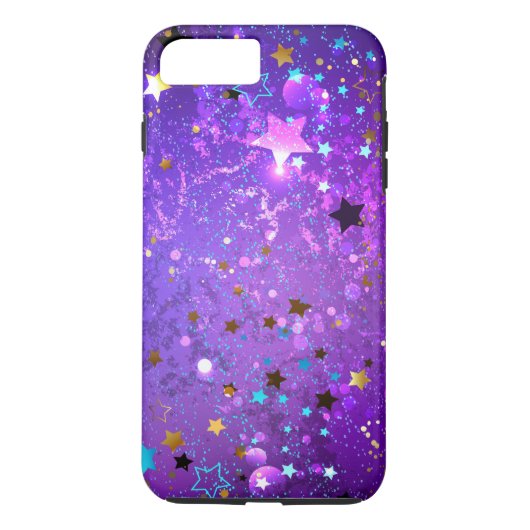星付き紫色のホイルの背景 Case-Mate iPhoneケース (裏面)