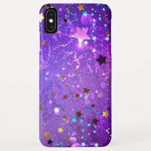 星付き紫色のホイルの背景 iPhone XS MAXケース
