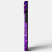星付き紫色のホイルの背景 Case-Mate iPhoneケース (裏面 / 左)