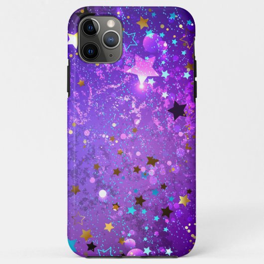 星付き紫色のホイルの背景 Case-Mate iPhoneケース (裏面)